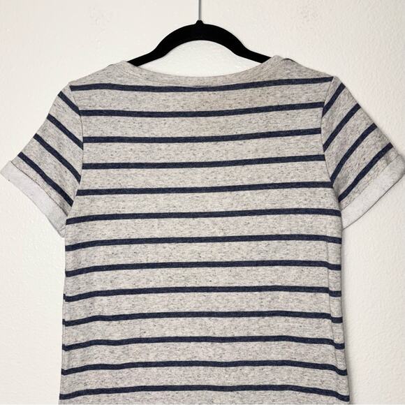 Hema T-Shirt Dress Women's Size Small Gray Blue Striped Sweater Shirt Dress - Picture 13 of 16